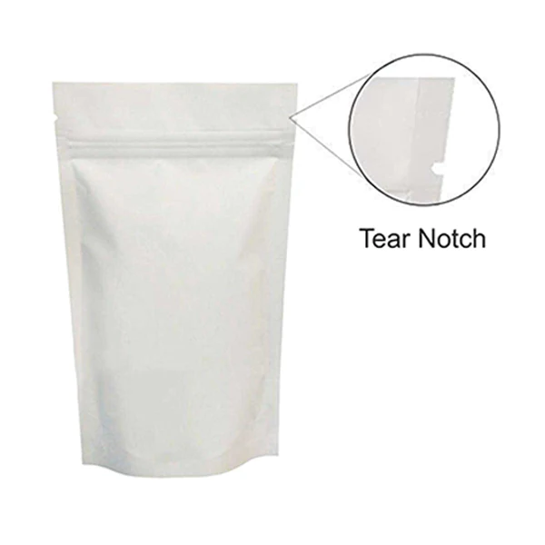thumbnail image 2 of Rightpak Silver Matt Stand Up Pouches With Tear Notch & Zip Lock - Food Grade - Multiple Qty 2 of 5